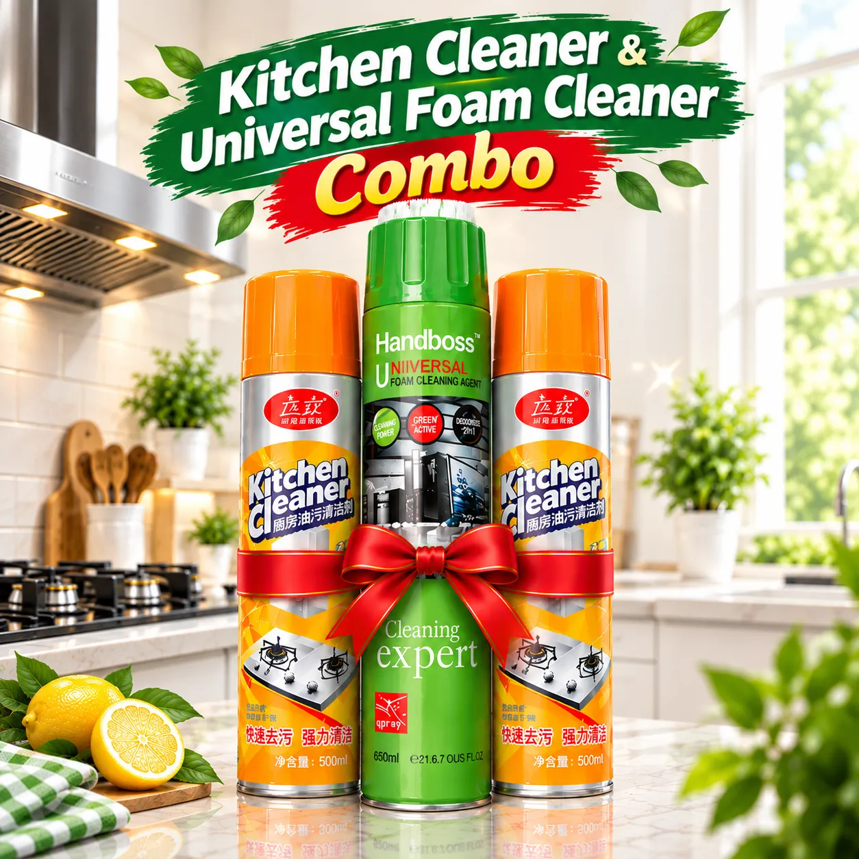 Kitchen Cleaner ও Universal Foam Cleaner Combo