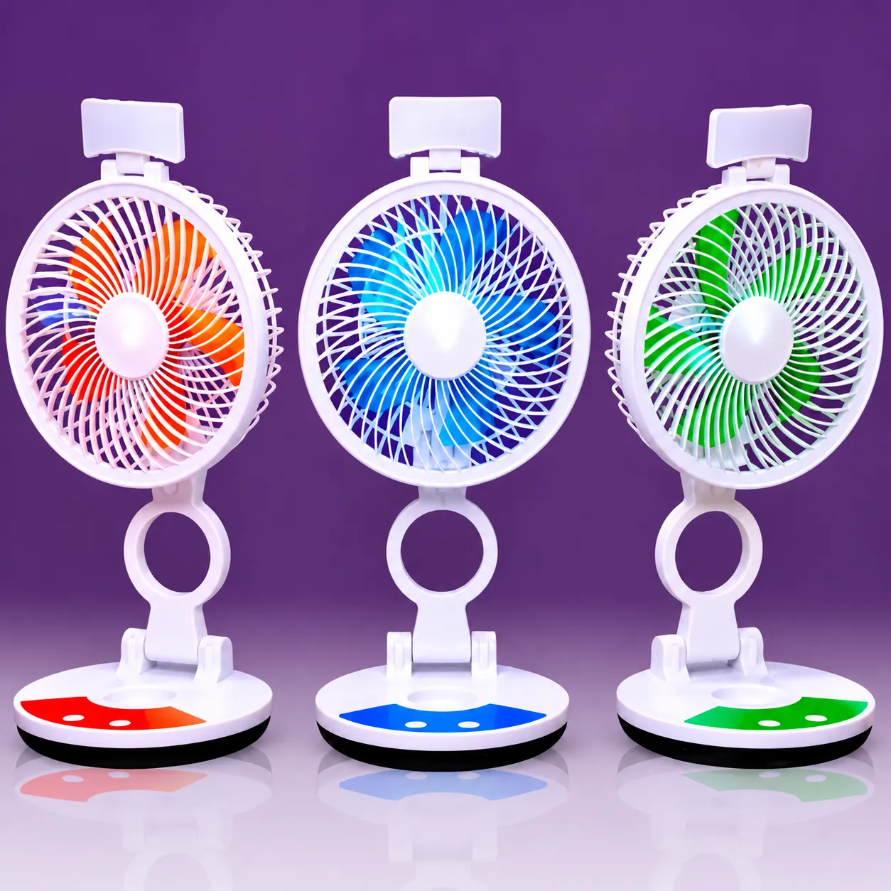 USB Rechargeable Folding Fan with Led Light 2026 - banijjomart
